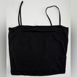 H&M Cropped Camisole Top Black Basic Size M